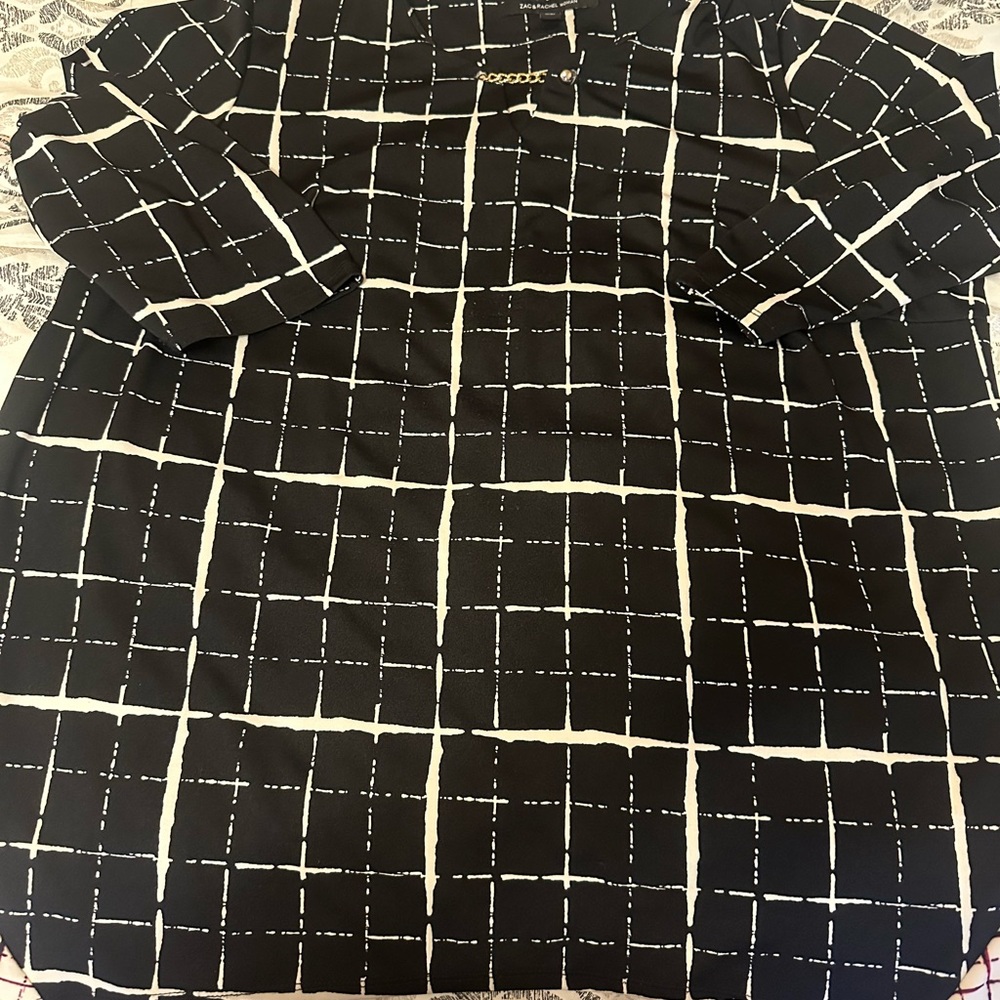 Zac & Rachel Black and White Grid Blouse